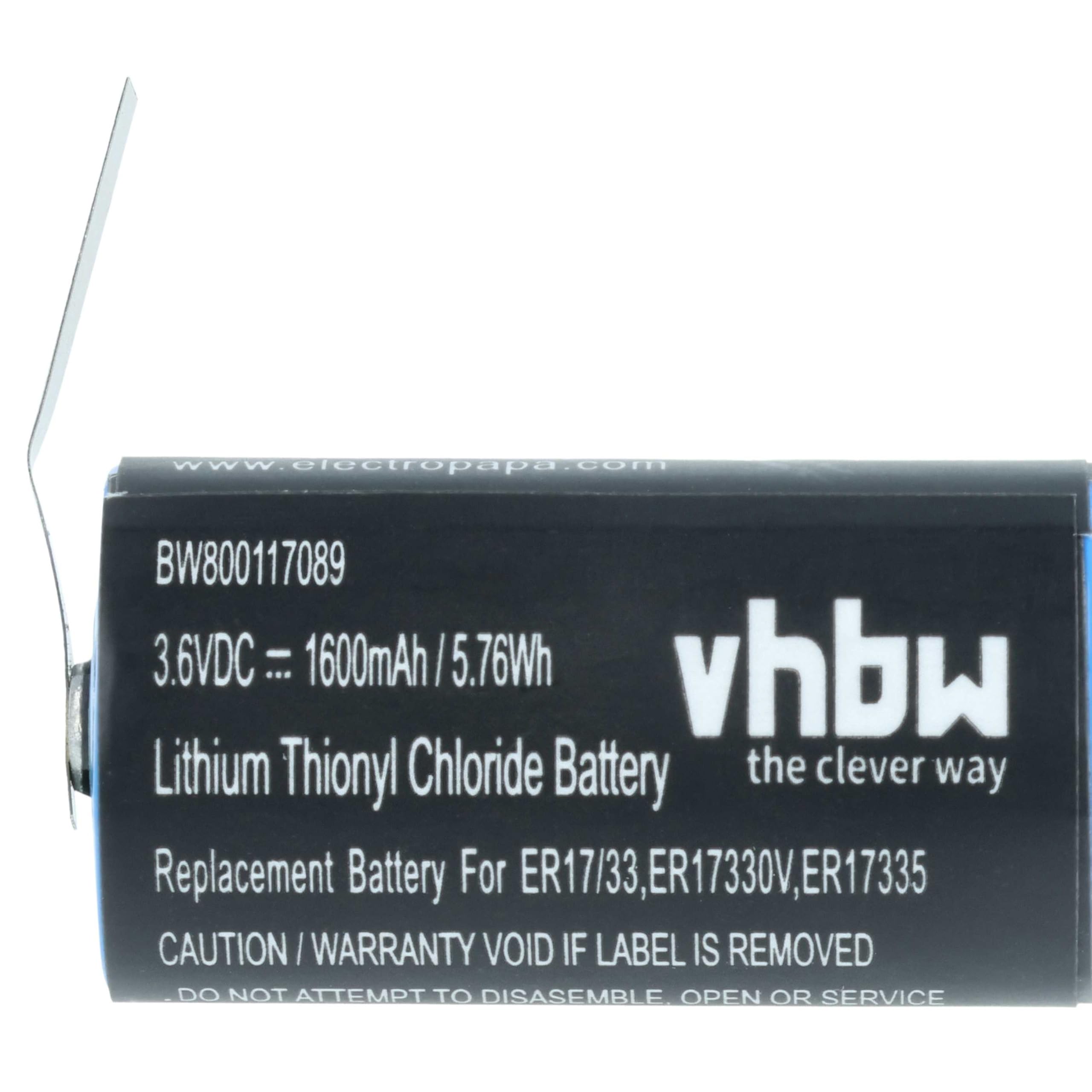vhbw 10x Batteria compatibile con Omron RQANS1 3G2A9BAT08 (1600mAh, 3,6V, Li-MnO2)