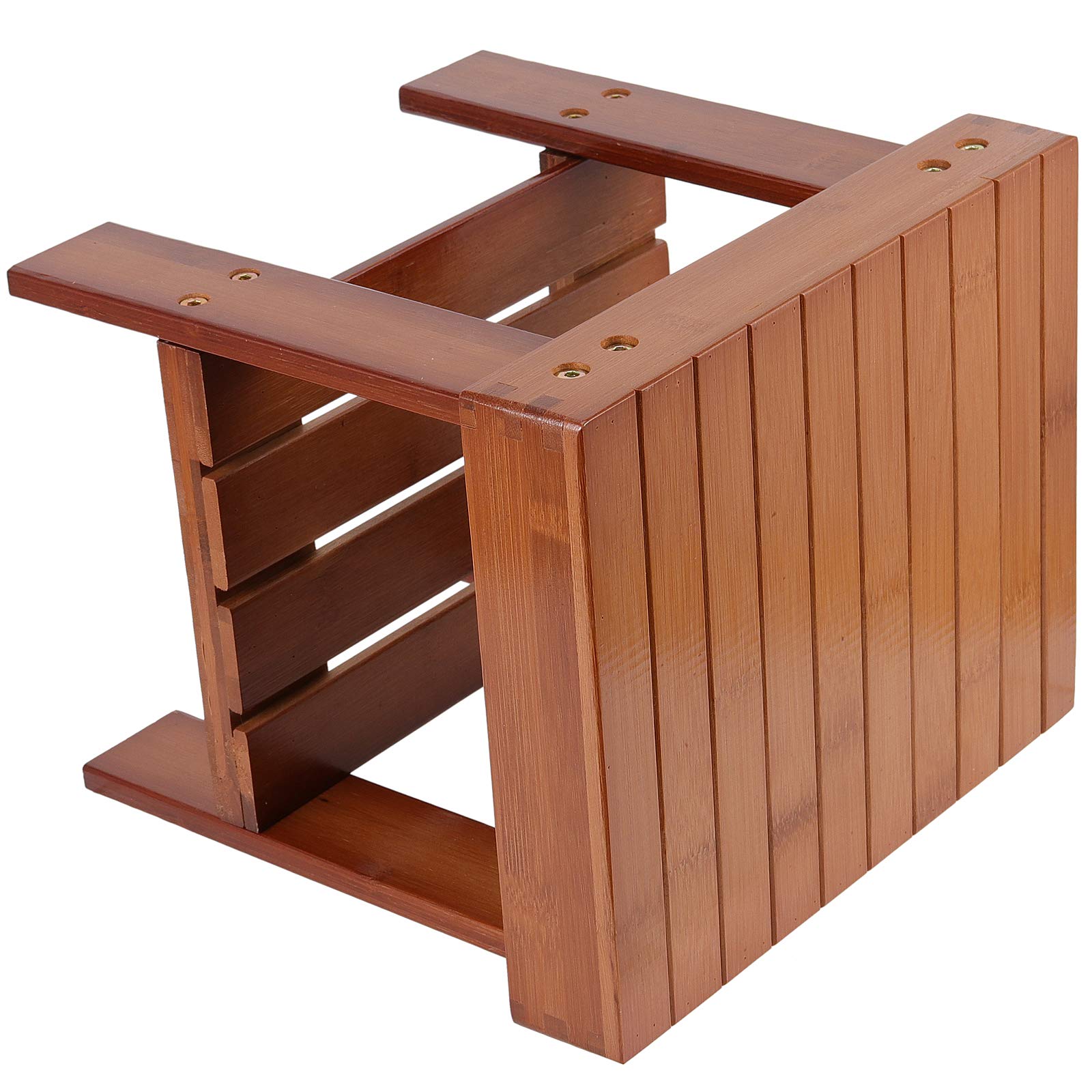 ZEONHAK 2-Pack Bamboo Step Stools - 12.3x9.4x13.2 Inch Natural Bamboo Foot Stool, Small Seat For Living Room, Bathroom, Garden (175 Lb Capacity) - View #10
