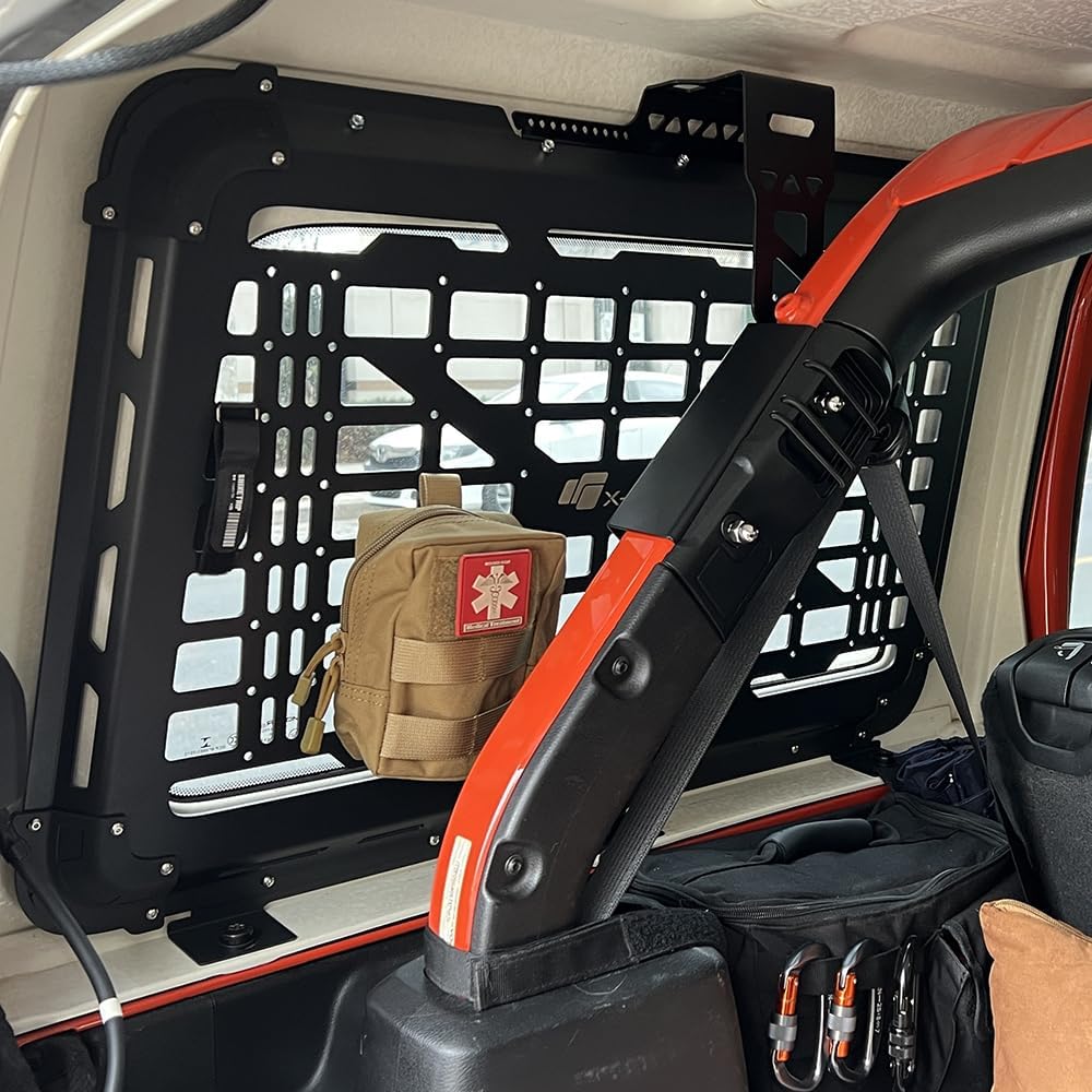 SXMA Car Rear Window Storage Shelf Tray for J-e.E p JL-4Door Wrangler 2018++, Side Window Grid Organizer for Backpack Bag Tools, Interior Accessories VAN009