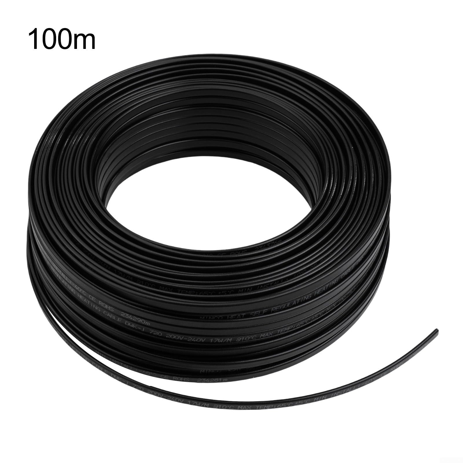 Cable de calefacción eléctrica anticongelante de 220 V para protección de techo, canalón y tuberías con temperatura autolimitante y aislamiento de polietileno (100 m)
