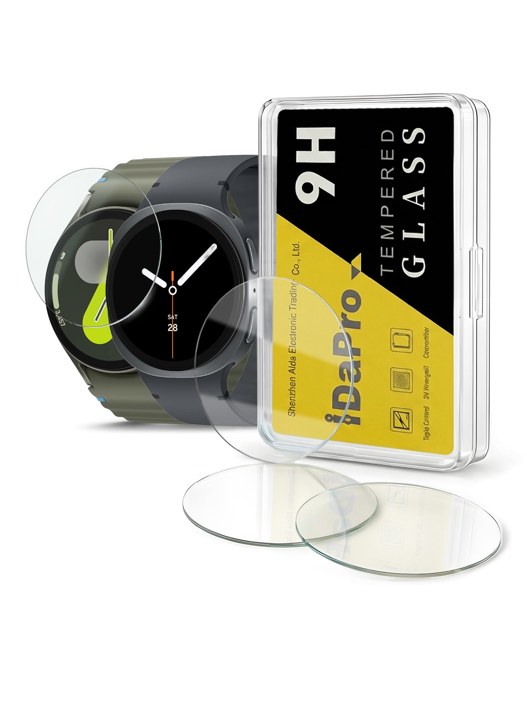 Protector de Pantalla para Samsung Galaxy Watch 7/6/5/4 44mm [4 Piezas] Vidrio Templado Antiarañazos Sin Burbujas, Fácil Instalación