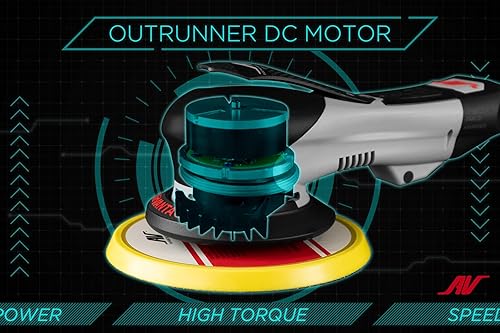 Miniatura 3 de AirVANTAGE - Lijadora eléctrica industrial avanzada de 6 pulgadas, estilo palma, de 2 generación, aspiradora central con almohadilla de perfil bajo