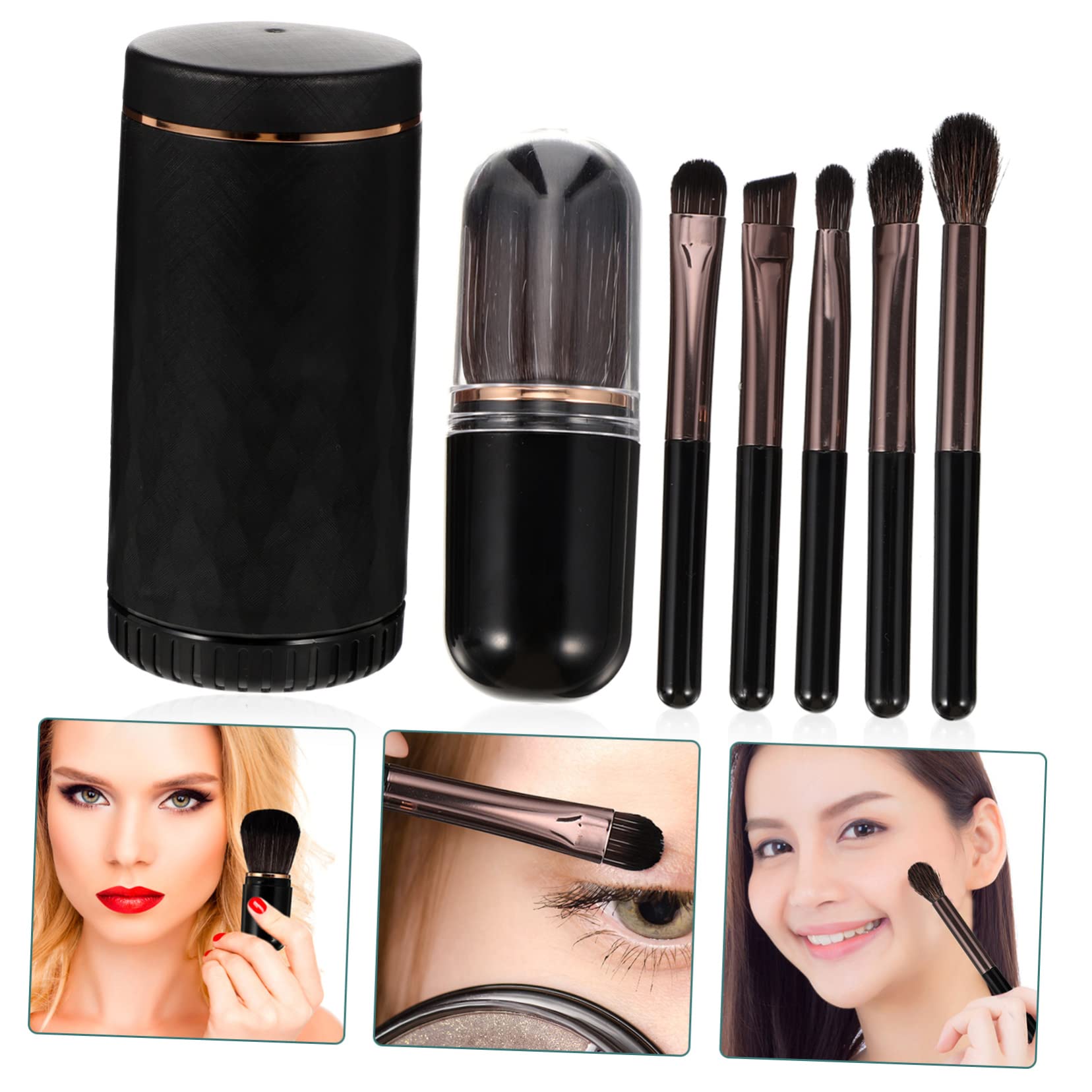 MAGICLULU 3juegos Brochas De Maquillaje Con Mango Organizador Para Aplicación De Maquillaje Facial y Portátil Para y