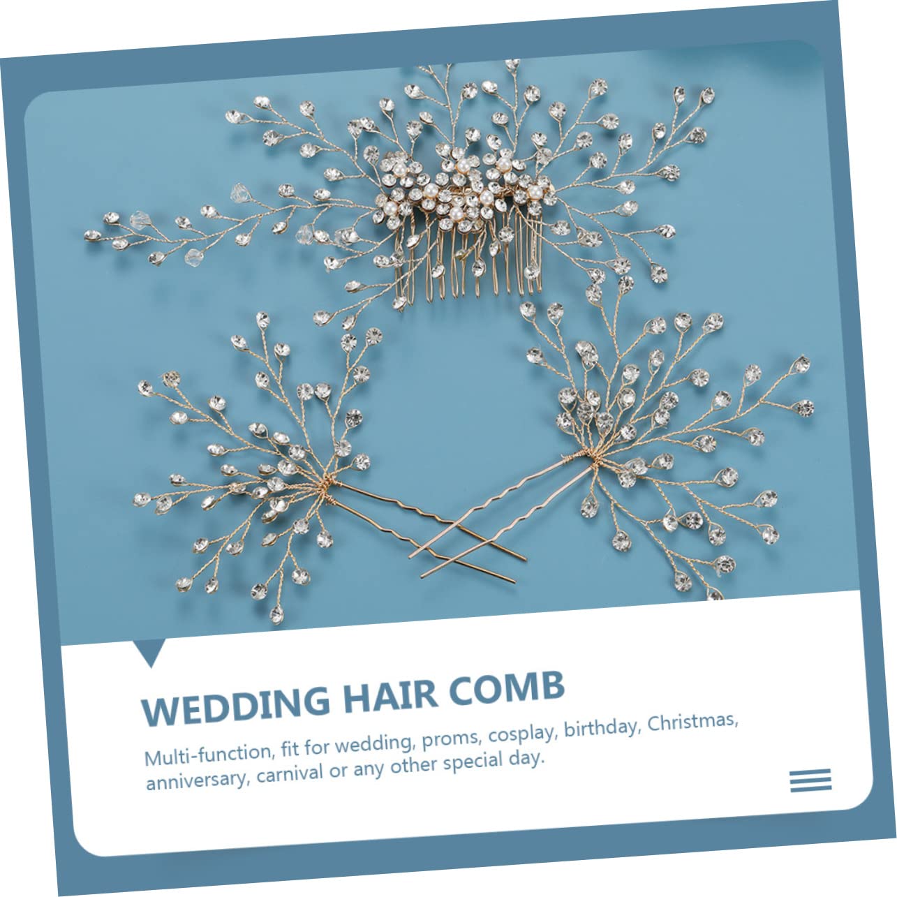 FRCOLOR 3 Sätze Kopfbedeckungen für die Braut wedding hair accessories hochzeits haarschmuck Haarkamm für die Braut Perle Haarnadel Haarspangen Haarklammer Braut Haarkamm Braut Haarschmuck