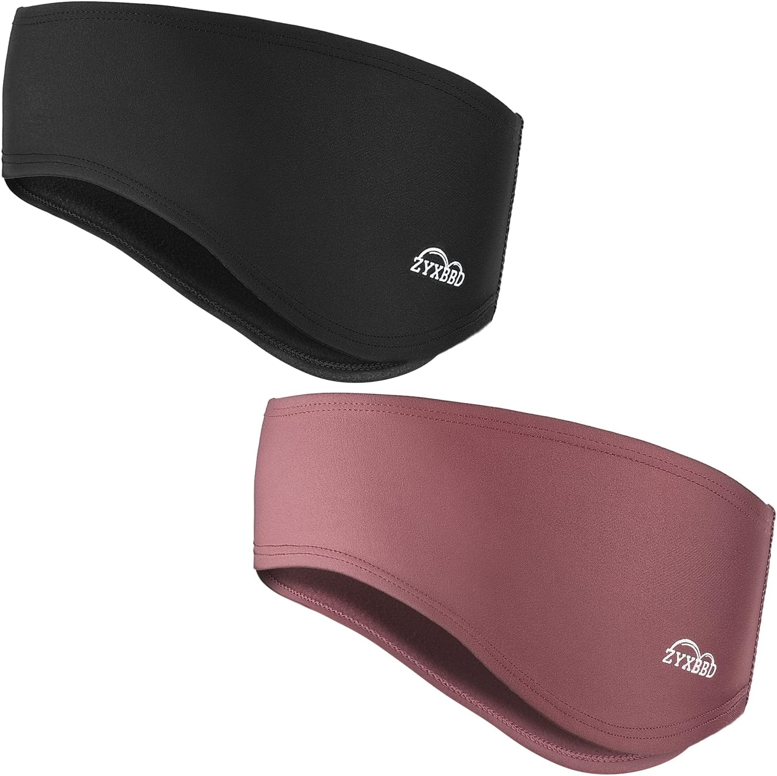 Ear Warmers for Women and Men-Fleece Winter Ear Warmer Headband Ear Muffs for Jogging Running Hiking Cycling Skiing (Black+Red)