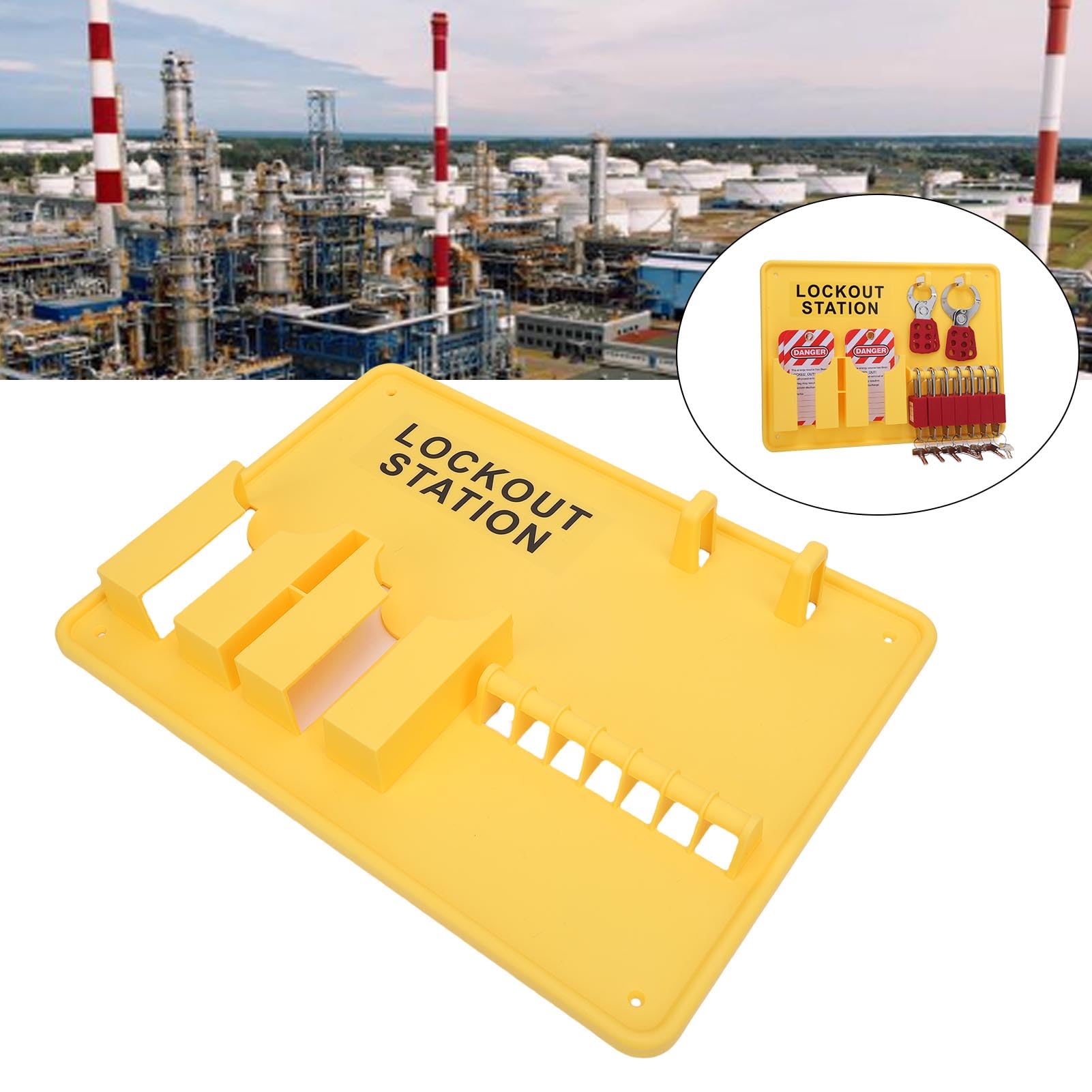 Lockout -Tagout -Station, Hochfestes PC -Material, Verformungsnachweis, Wandmontiertes Lock -Out -Tag für die Industrie, Leicht Erkennbar, für Verschiedene Betriebsumgebungen