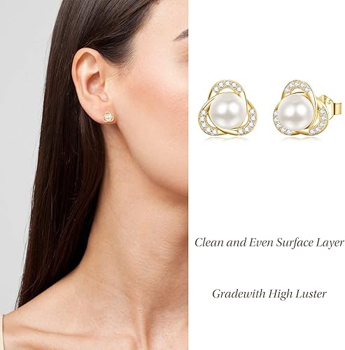 Miniatura 6 de AENEAS Pearl Stud Earrings for Women Sterling Silver Cultured Pearl Studs Earrings Jewelry Gifts for Women Mom Wife