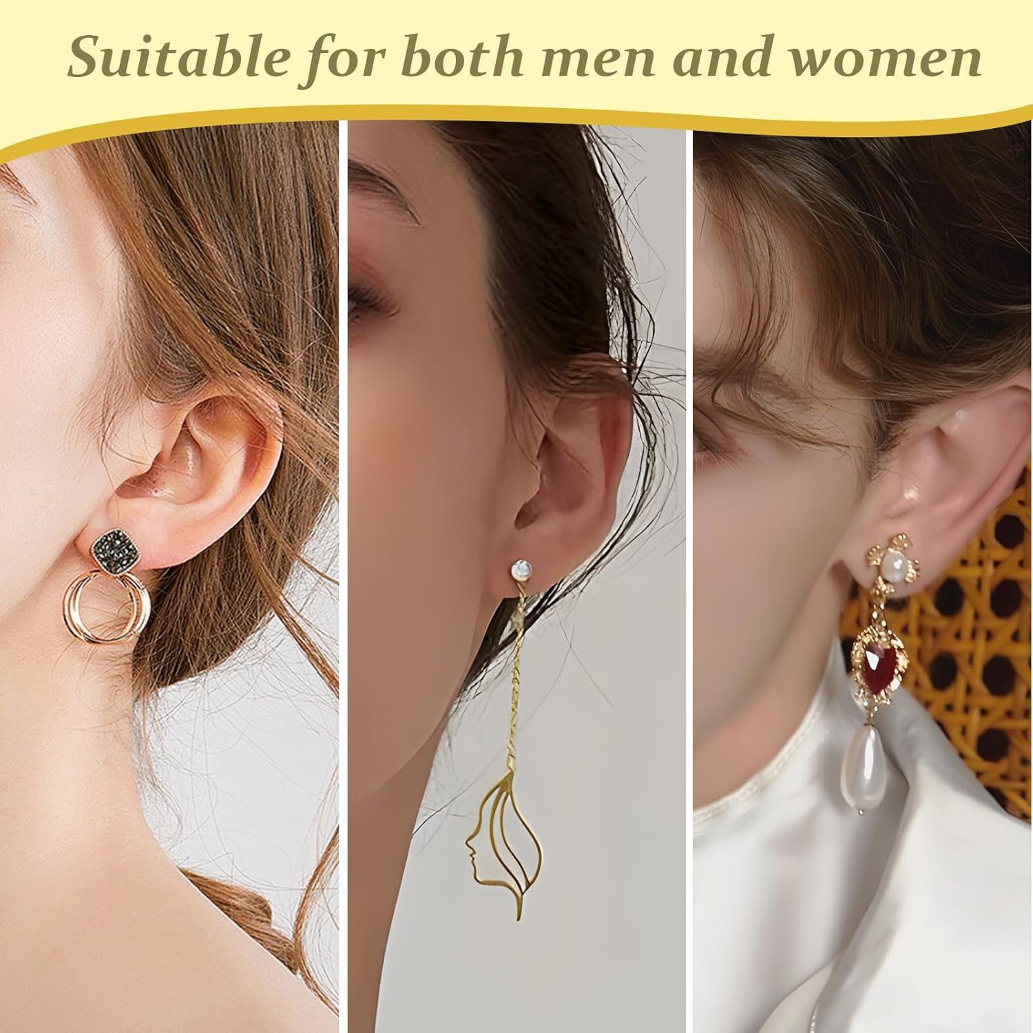 20 Pcs Locking Earring Backs, Glod Silicone Replacement for Droopy Ears Heavy Studs, Premium Hypoallergenic Soft Earing Backs for Women Men Jewelry Collection Daily Use Special Occasions - Image 4