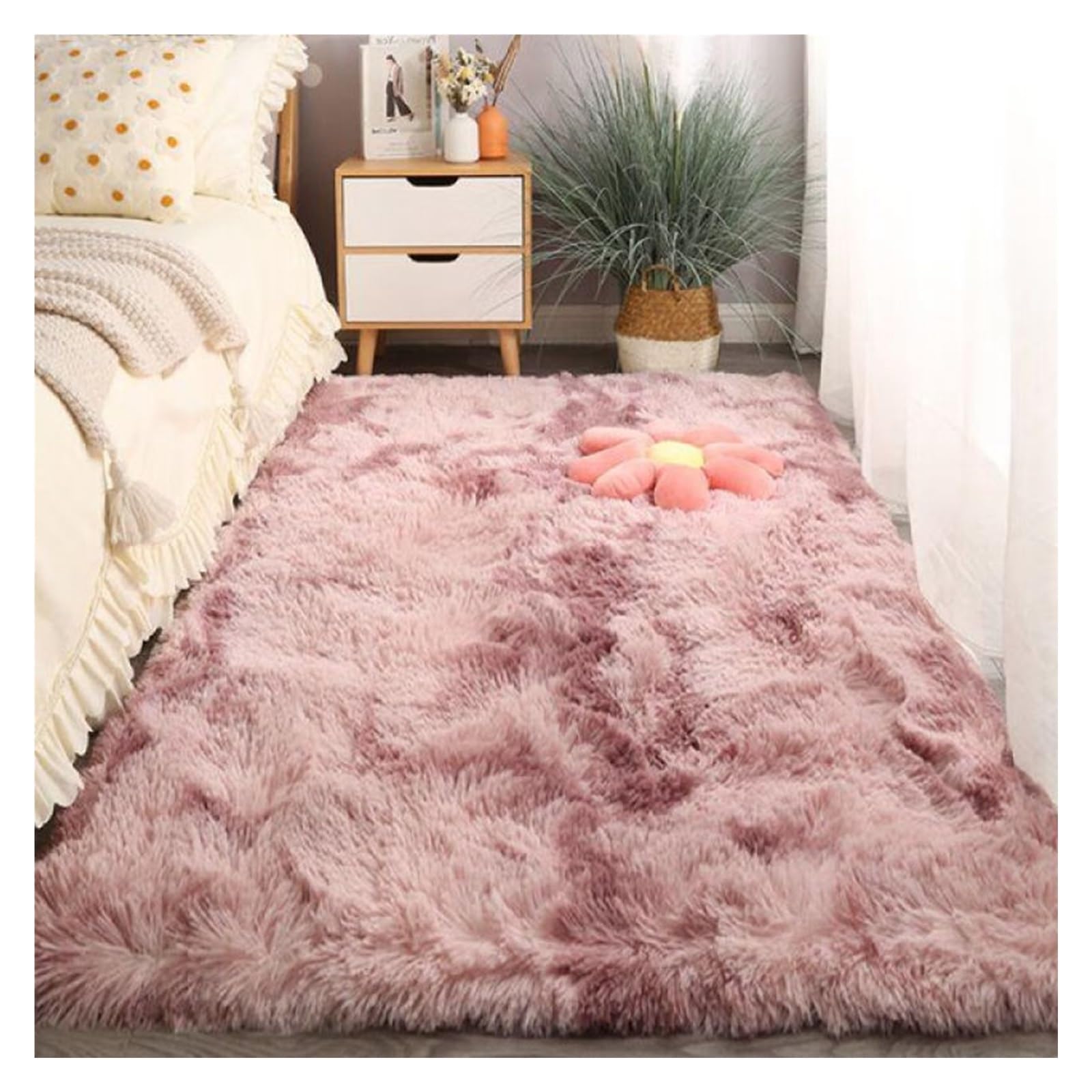 Tappeto Antiscivolo per Pavimenti in Legno 70 x 200 cm Tappeti Morbidi per Soggiorno Tappeti per Bambini Adatti per Salotto, Tavolino Salotto, Camera da Letto, Viola Rosa