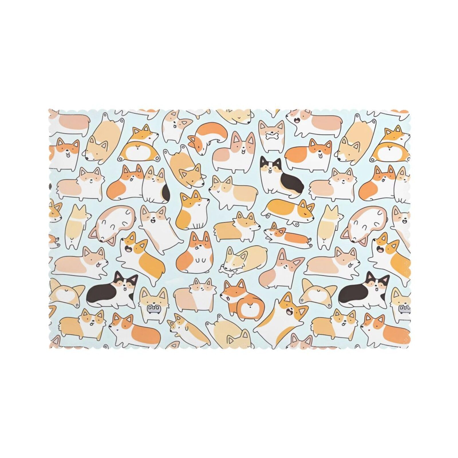 YYHHAOFA Dog Prints Placemats Set of 6 12x18in – A Thoughtful Housewarming Gift for Stylish Hosts
