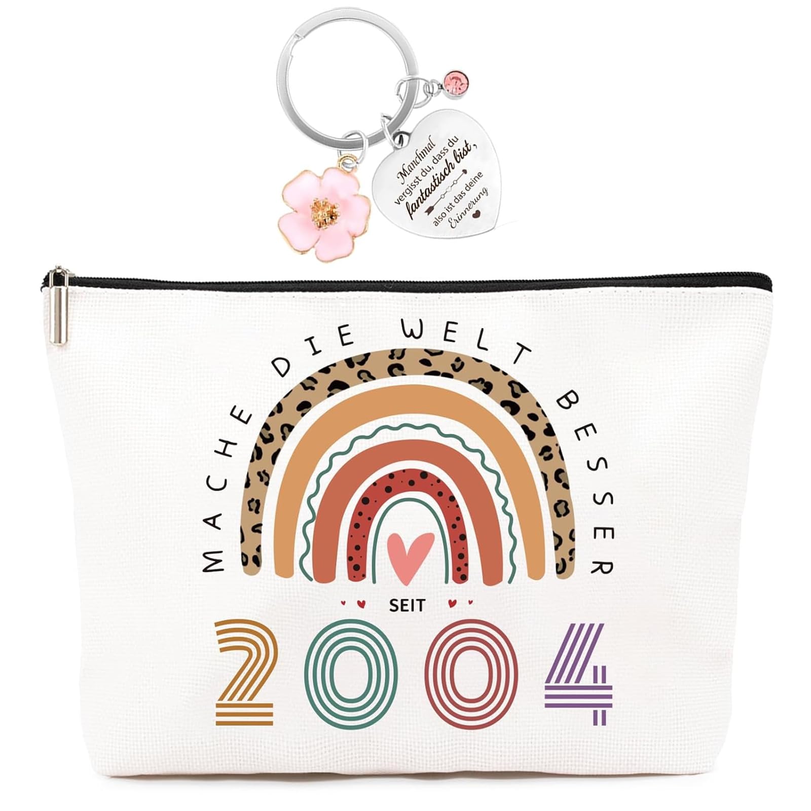 Geschenkset Zum 21. Geburtstag Für Sie – Inkl. Make-up-Tasche, Armband & Schlüsselanhänger
