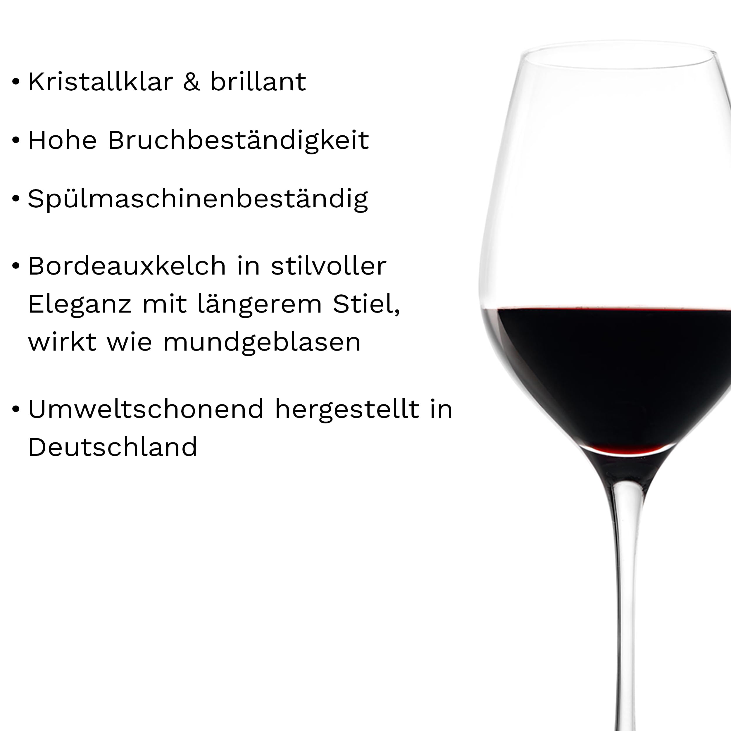 Stölzle Lausitz Exquisit Royal Bordeauxgläser Rotweingläser 645 ml, 6er-Set | Bordeauxgläser und Rotweingläser für Bordeaux-Weine und Aromaentfaltung, aus Kristallglas, stoßfest & spülmaschinengeeignet