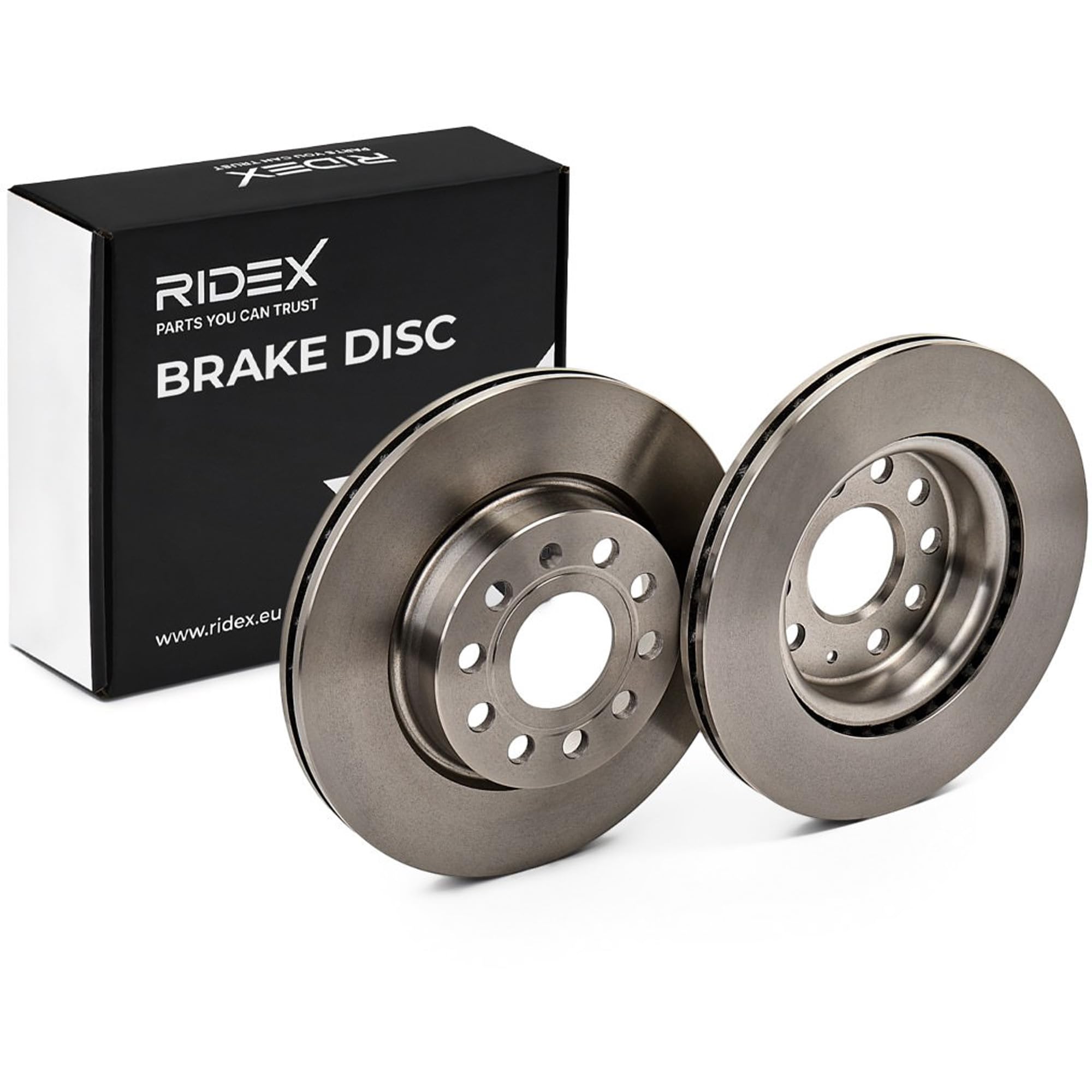 RIDEX 82B0027 2x Disco de freno Delantero sin tornillos Compatible con VW Golf 7 Hatchback 5G1, BQ1, BE1, BE2