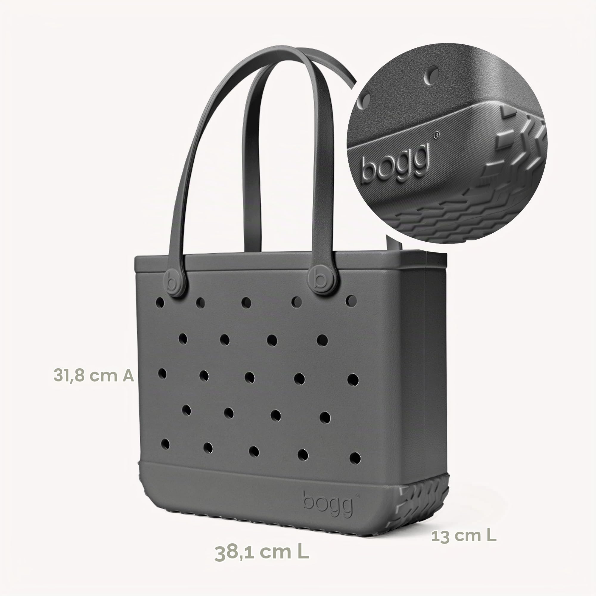 BOGG BAG Borsa piccola impermeabile lavabile per spiaggia, barca, piscina, lavoro, scuola, sport, 38 x 33 x 13 x 13 cm, borsa leggera e carina