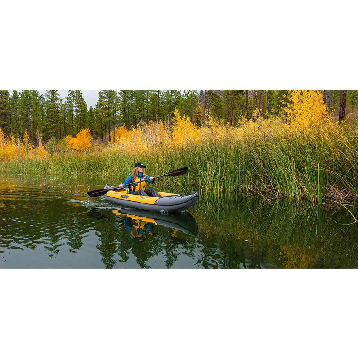 ADVANCED ELEMENTS Île Voyage 2 Kayak Gonflable, Jaune