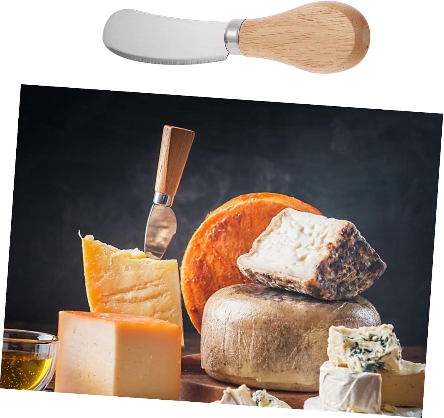 Cheese Spreader Set of 6 Wooden Handle Stainless Steel Butter Spreader for Spreading Cream and Cheese for Charcuterie Boards and Entertaining