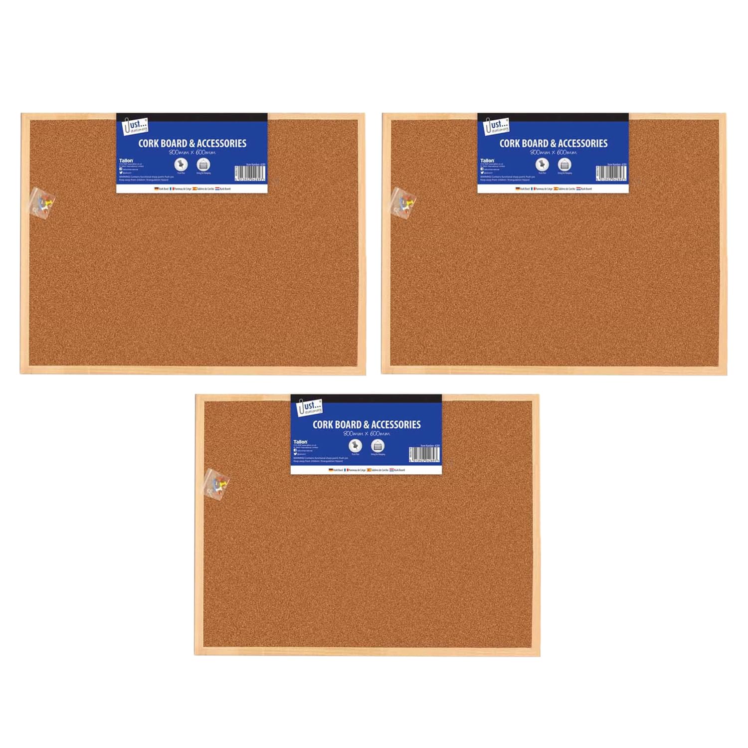 𝐄𝐚𝐬𝐨𝐧 𝐁𝐫𝐨𝐬 600 x800mm Cork Notice Board with Natural Wood Frame – Wall Mounted Pin Board with Colourful Push Pins & Fixings for Home, Office, Photos, Messages & Display Organisation (3)