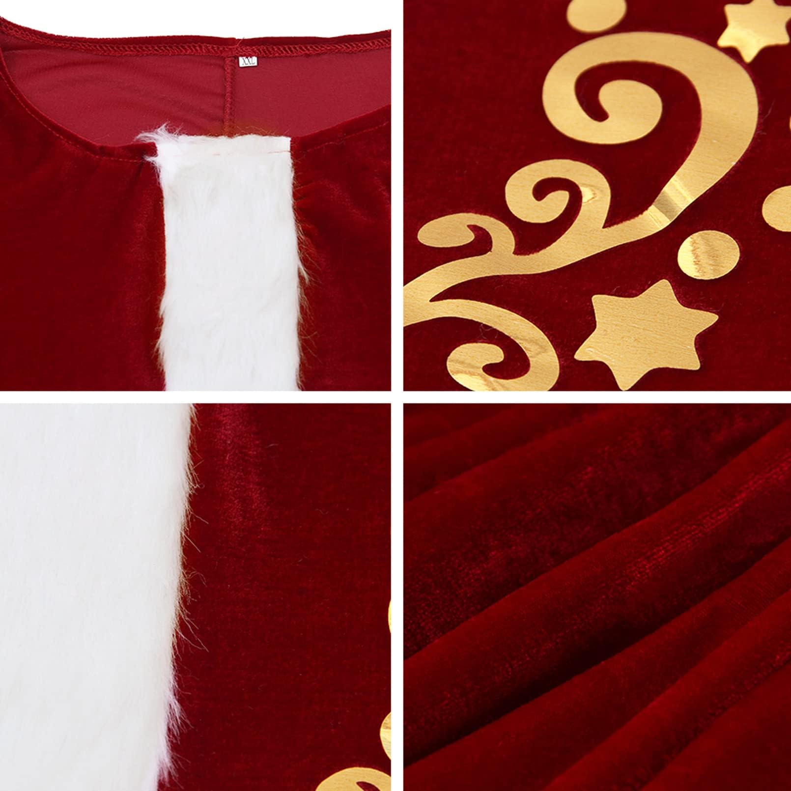 EOZY - Disfraz de Papá Noel para adultos, disfraz de Papá Noel, disfraz completo, vestido rojo de fiesta de Navidad