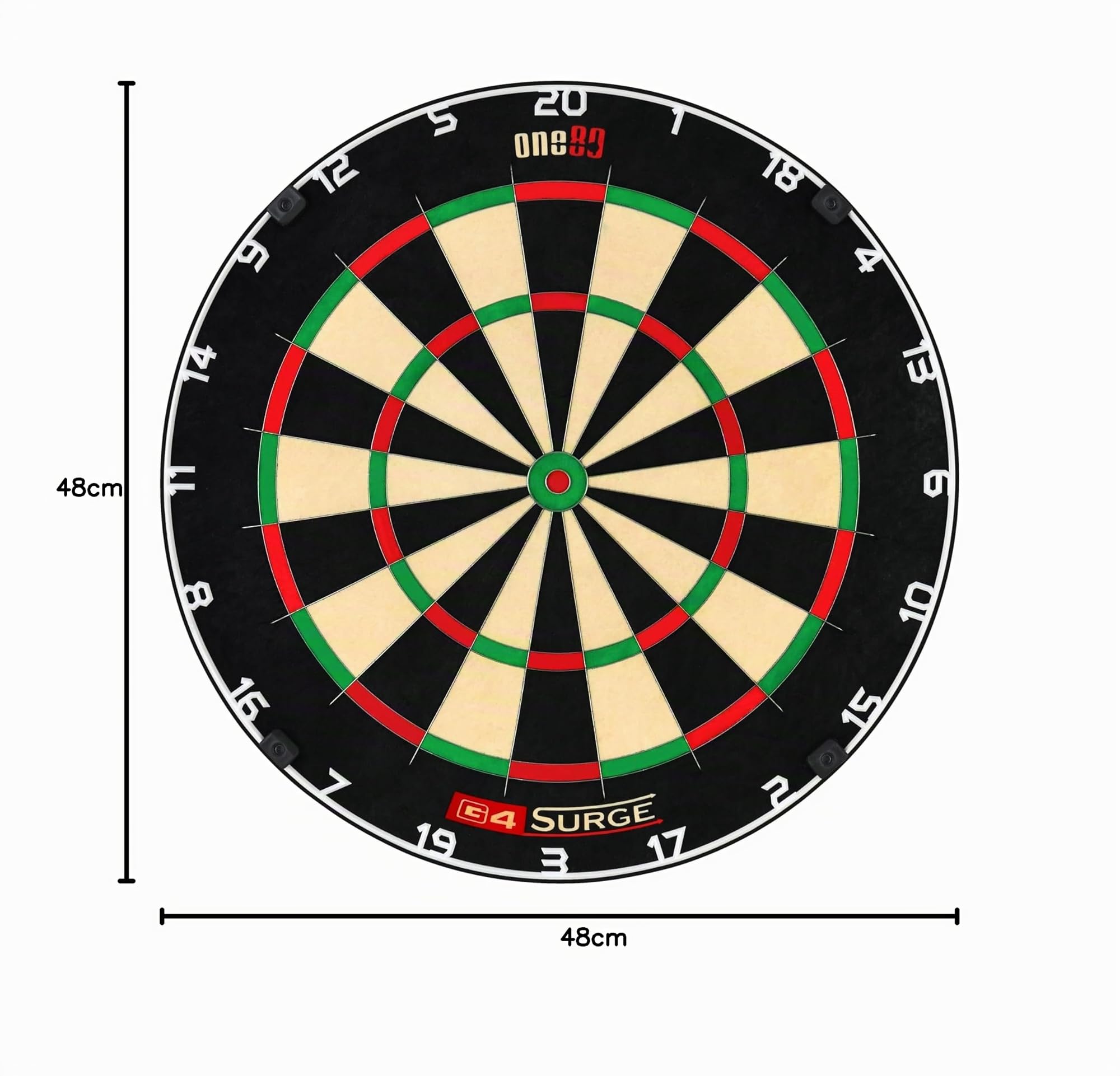 ONE80 Gladiator 4 G4 Dartboard – Profi Dartscheibe aus Sisal | Turnier Dartboard mit Spiderless-Technologie für Steel Darts | Bristle Board für Wettkampf & Training