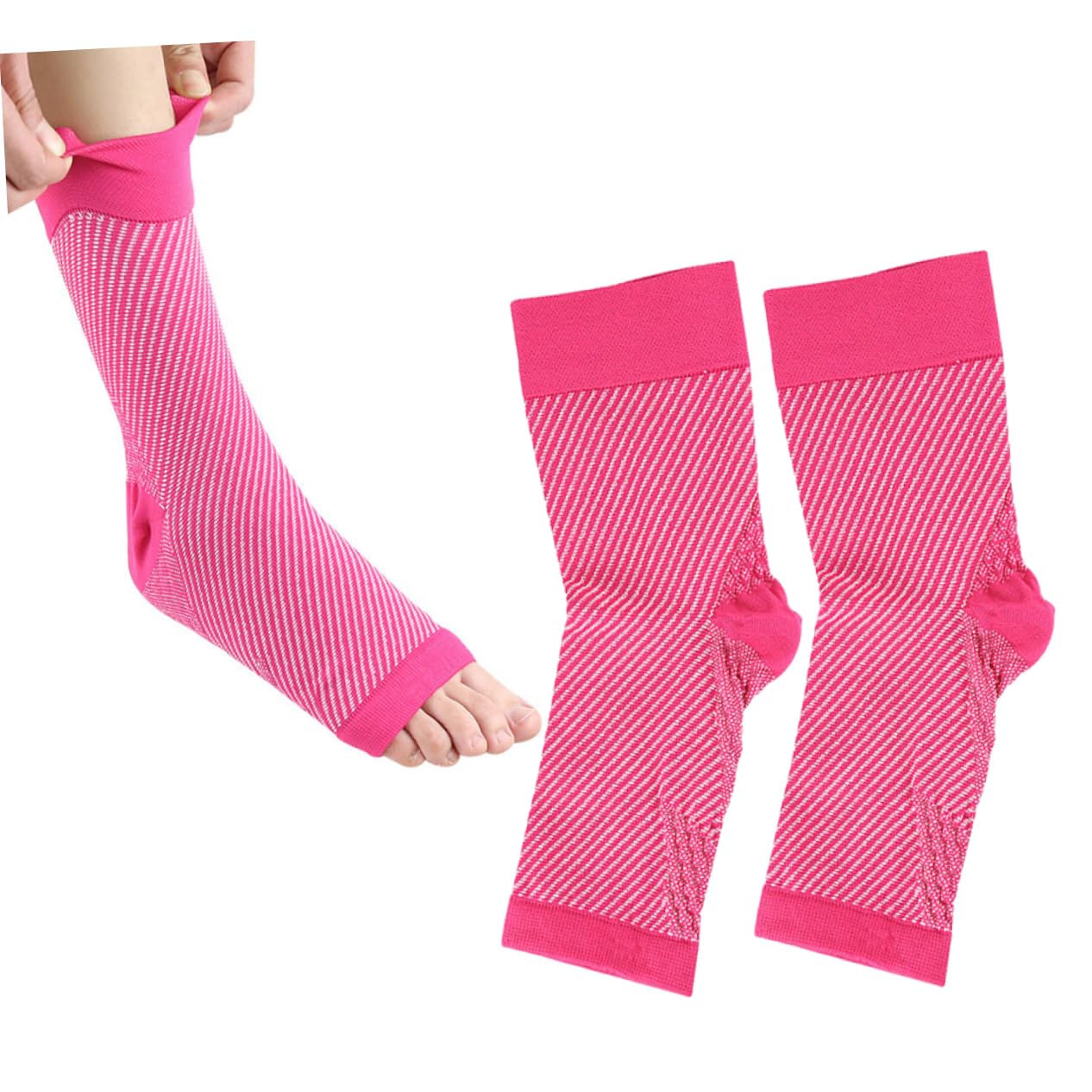 GOOHOCHY Breathable Ankle Socks Ankle Brace for Sports Running Support Brace Size s Rosy