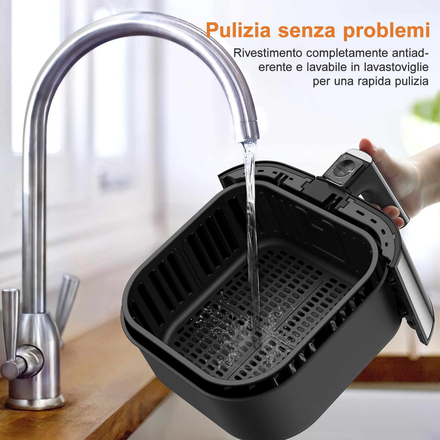 Set 3 Cestelli Per Friggitrice Ad Aria In Acciaio Inox (Manici Estensibili) - Multiuso Per Cucina - 4