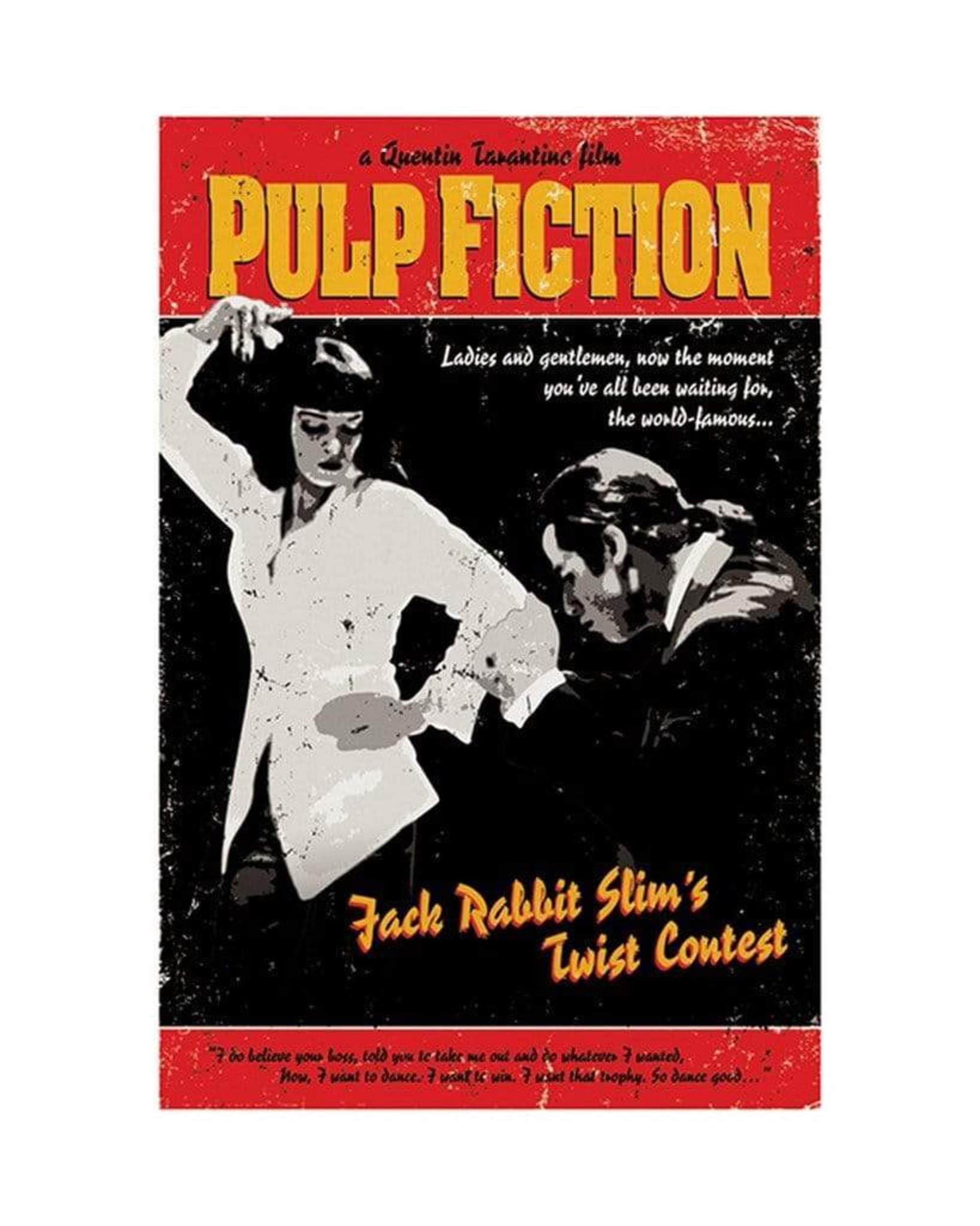 Pyramid International "Twist Contest Pulp Fiction Art Print, Multi-Colour, 30 x 40 x 1.3 cm