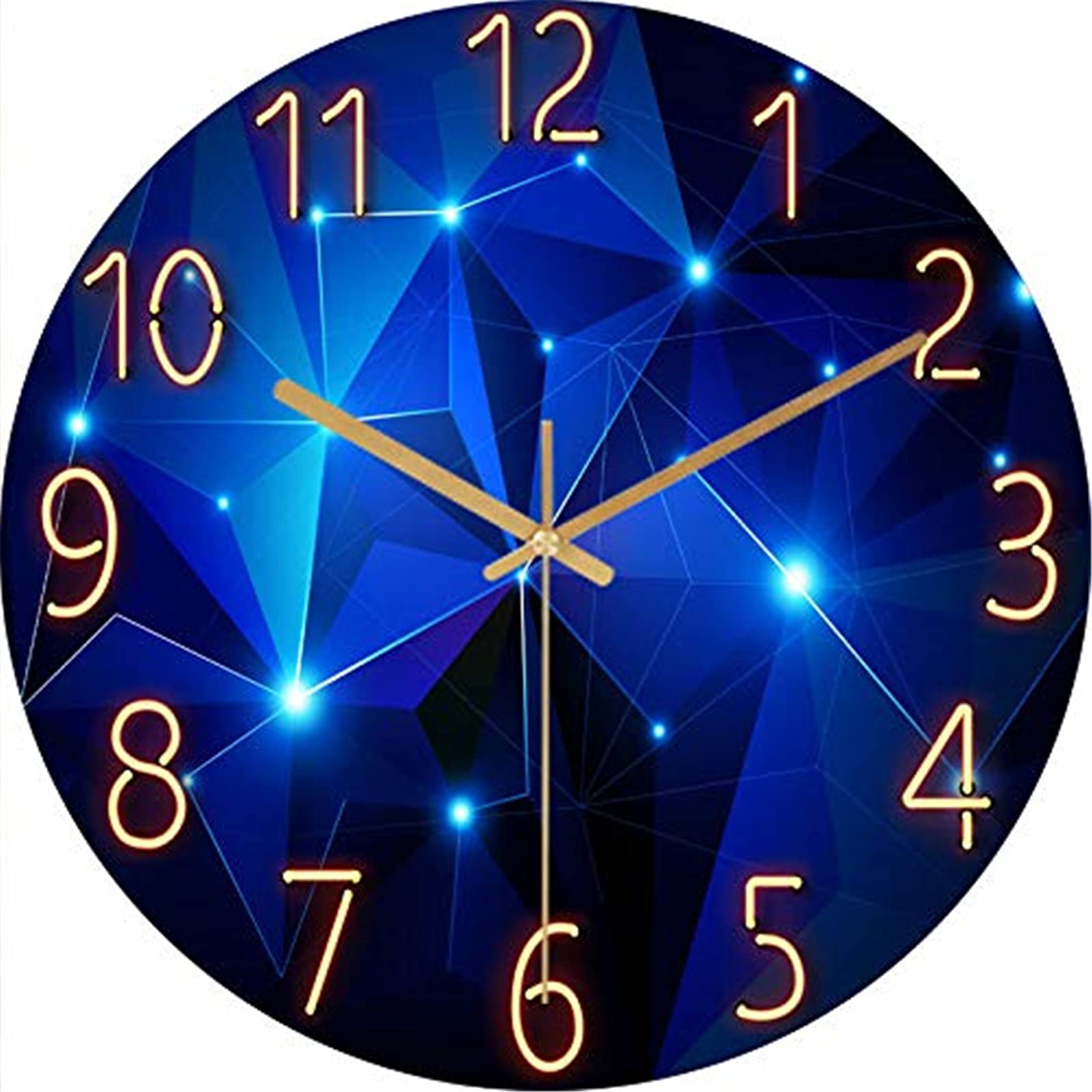 ACCSHINE 12Inch Wall Clock Silent Non Ticking Kitchen Clock Battery Operated Decorative Large Modern Wall Clocks for Living room, Kitchen, Bedroom, Office, Blue