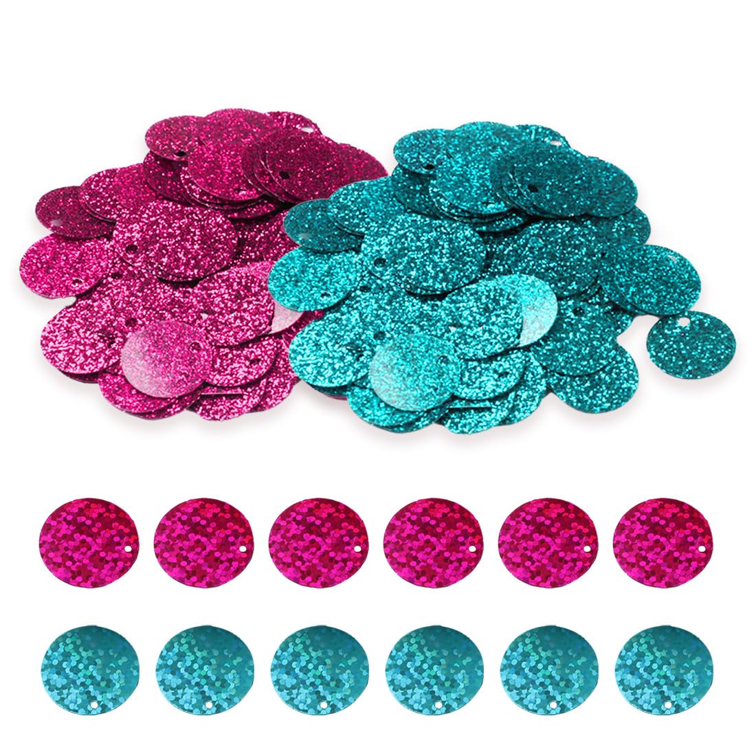 Paillette 2 Colori Grandi con Foro Laser PVC Rotonda Artigianato per Creazione Gioielli Cucito