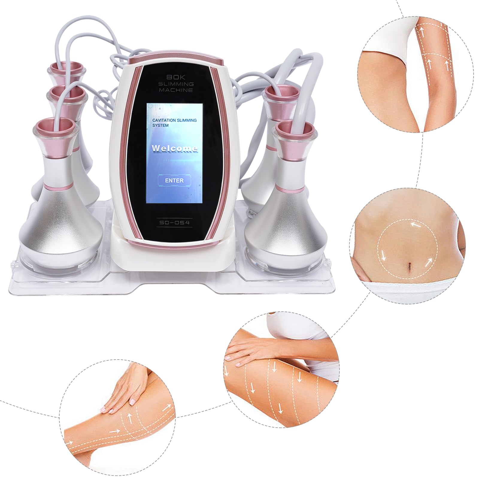 Macchina dimagrante, dispositivo a radiofrequenza 80K, massaggiatore elettrico per la cellulite da 220 V, con touch screen a LED, per perdita di peso ad alta frequenza, per viso, pancia