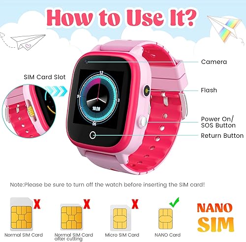 Miniatura 7 de 4G - Relojes inteligentes para niños, IP67, impermeables, GPS, GPS, rastreador de llamadas de teléfono, pantalla táctil, teléfono celular,