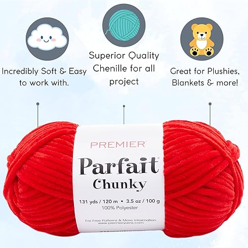 Miniatura 2 de Premier Yarns Parfait Chunky Yellow 1150-02 (6 madejas) Same Dyelot Weight S Bulky #6 - Hilo de tejer suave, 100% poliéster, paquete con 1 bolsa de