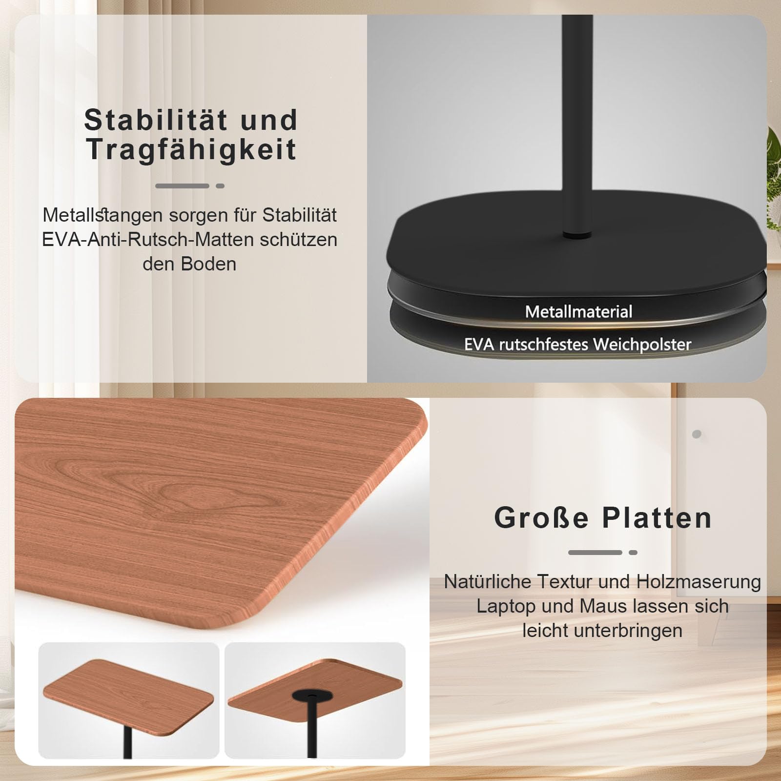 Stehpult Höhenverstellbar Schreibtisch, 46-120cm Adjustable Rednerpult | Verstellbares Mobile Stehpult, für Laptop, Projektor Büro Studie Arbeit Laptoptisch Höhenverstellbar-Schwarz