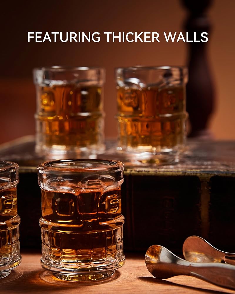 【骨董品】携帯用酒器 Amazon.com | Fioance Clear Tiki Shot Glasses Set - 1.35oz