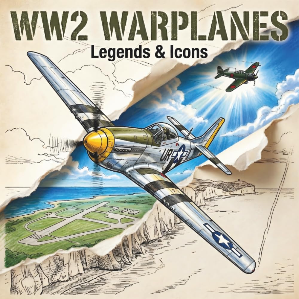 WW2 Warplanes: Legends & Icons: 25 Legendary Aircraft of World War II with Historical Facts | Warbirds Coloring Collection for Kids and Teens | 25 ... from Five Nations. (WW2 Warplanes Collection)