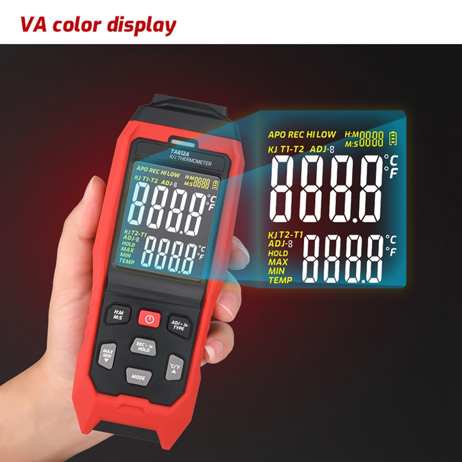 TA612A Termometro digitale tipo K/J con USB