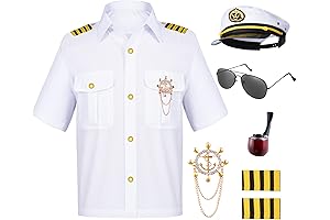 Yacht Club Captain Toddler Fisherman Costume with Accessories