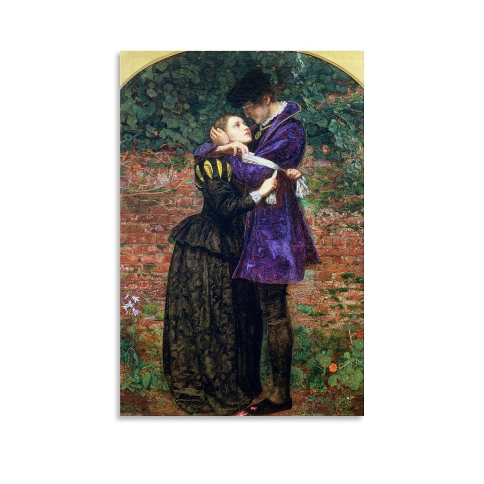 John Everett Millais Wall Art Prints Paintings Poster A Huguenot on St Bartholomew's Day Painting On Canvas Wall Art Scroll Picture Print Living Room Walls Decor Homes Unframe 12x18inch(30x45cm)