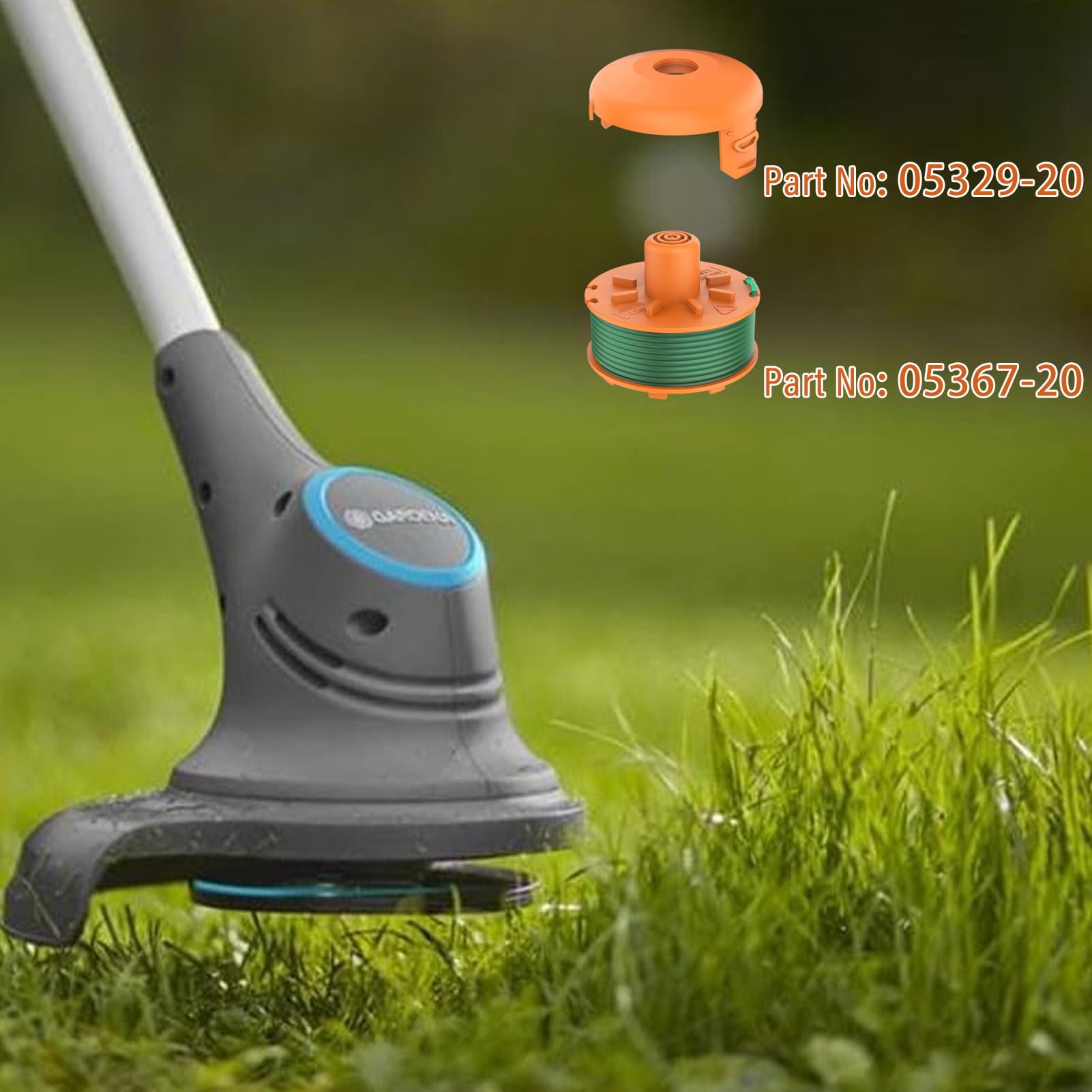 Chuancheng Confezione da 10 bobine di filo per mangiatore di erbacce, accessori per decespugliatore Gardena Turbo smallCut (articolo n. 2402 e 2404), parti di ricambio 8 bobine, 2 tappi per bobina