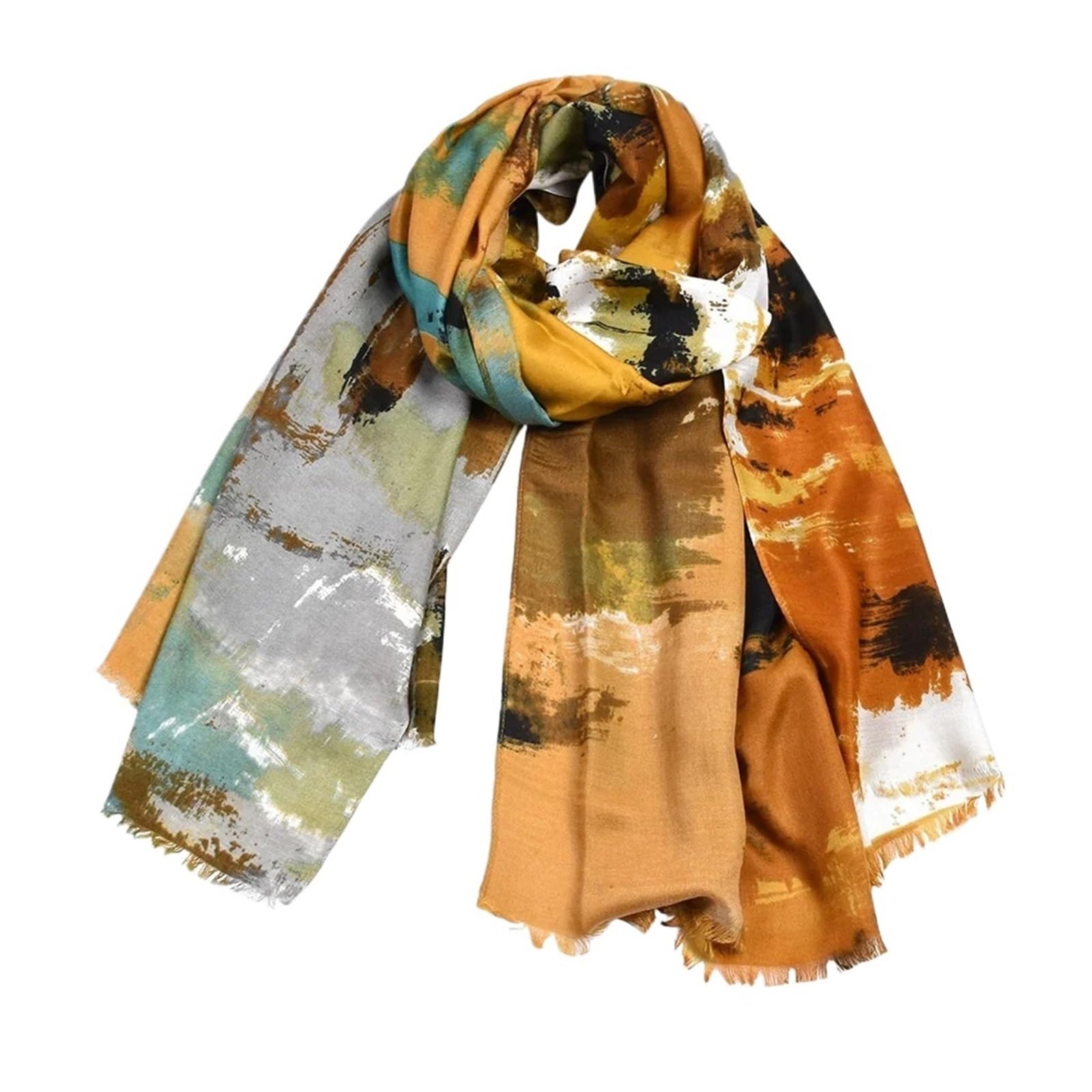 Generico Compatibile con sciarpe da donna, sciarpa stampata in lino e cotone graffiti, scialle colorato, bohémien, accessori