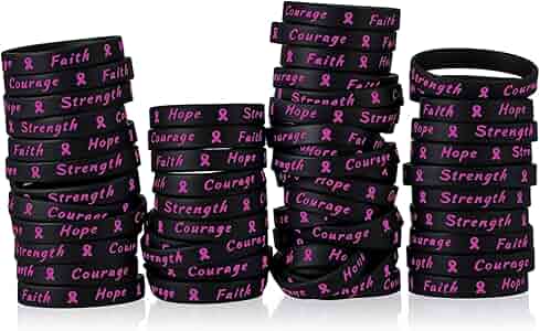 Amazon.com: Sratte 200 Pcs Breast Cancer Awareness Bracelets