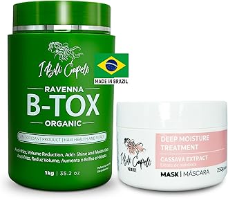 Hair B-tox Treatment & Argan Oil Mask, 44 fl oz - Organic Kit, Formaldehyde-Free, Anti-Frizz, Volume Reduction, Smoothing, Brazilian Keratin, Argan Oil, Panthenol