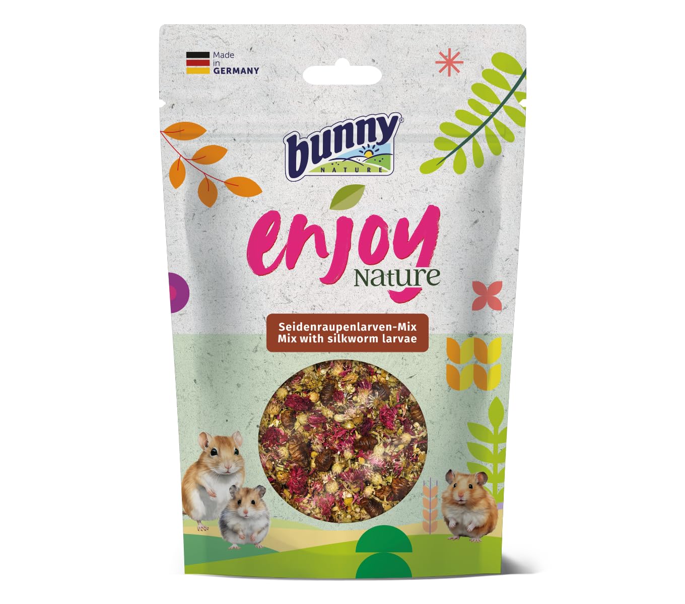 BUNNY Snacks Enjoy Nature Mix con Larvas Gusano Seda 7X40GR
