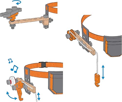 Miniatura 4 de Hape Junior Inventor Scientific - Cinturón de herramientas | 19 piezas de componentes utilitarios STEAM cinturón de almacenamiento de herramientas