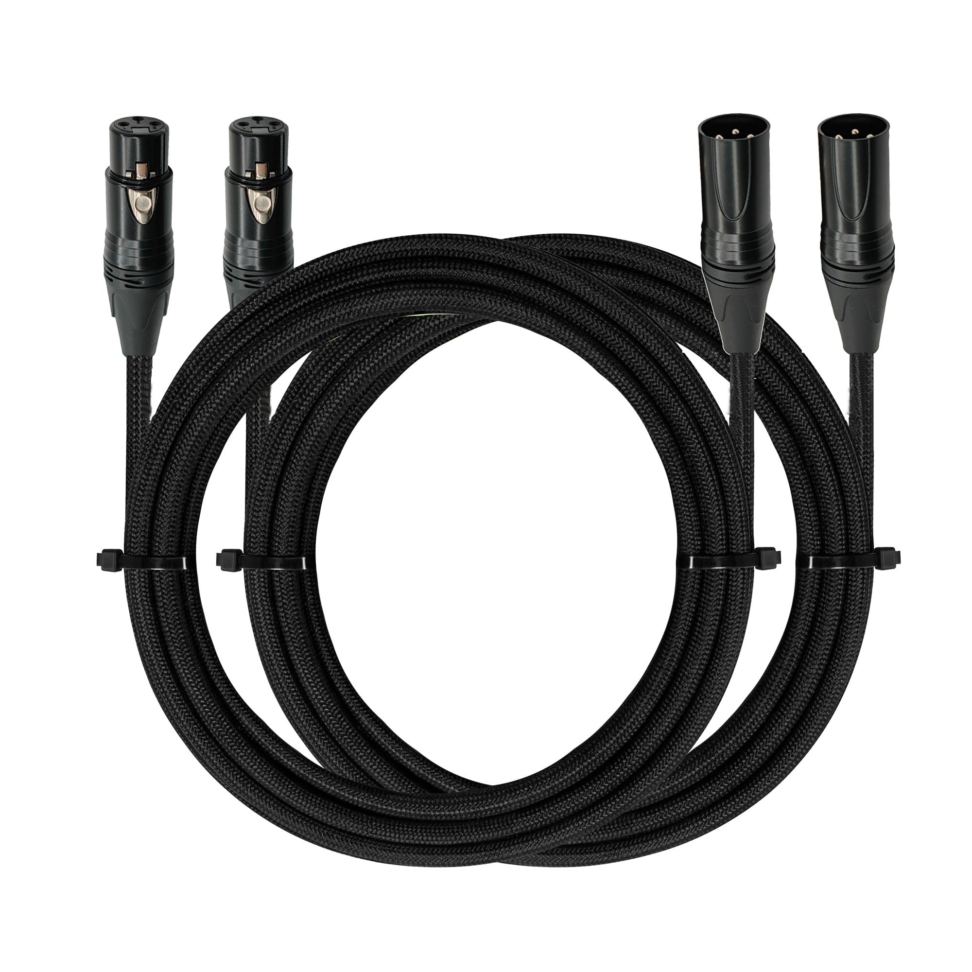 Premium XLR to XlR Cable (3 Feet 2-Pack) Noise-Canceling Balanced Wire Connector, 3 Pin XLR Microphone Cables Oxygen-Free Copper (OFC) Male to Female