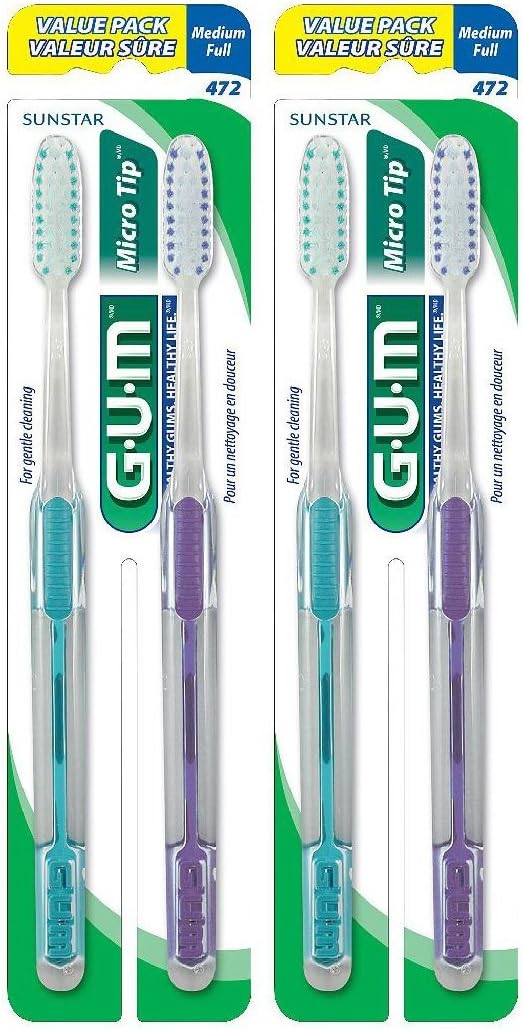 GUM Toothbrush, Medium 4 pk Health & Household