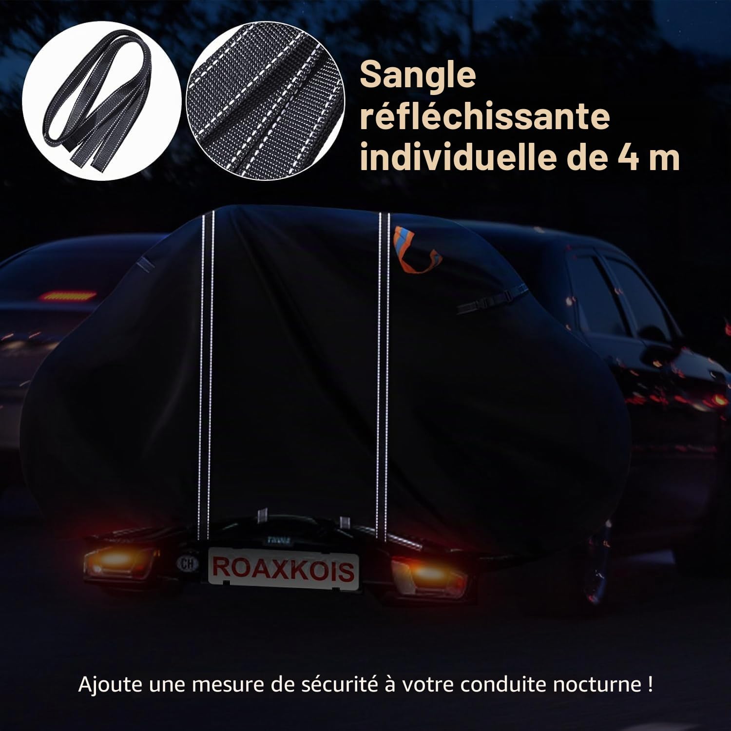 Couverture de pour 2 vélos - Housse de vélo pour le transport, tissu Oxford 600D, revêtement PU, imperméable & Heavy Duty, couverture de vélo porte-arrière pour le stockage voyageur