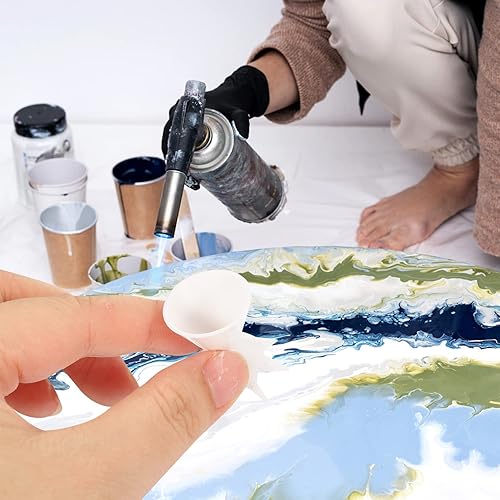 Miniatura 2 de COHEALI Pintura para verter acrílica, 3 tazas de silicona, tazas de pintura, tazas de vertido, tazas reutilizables para pintura vertida, fluido,