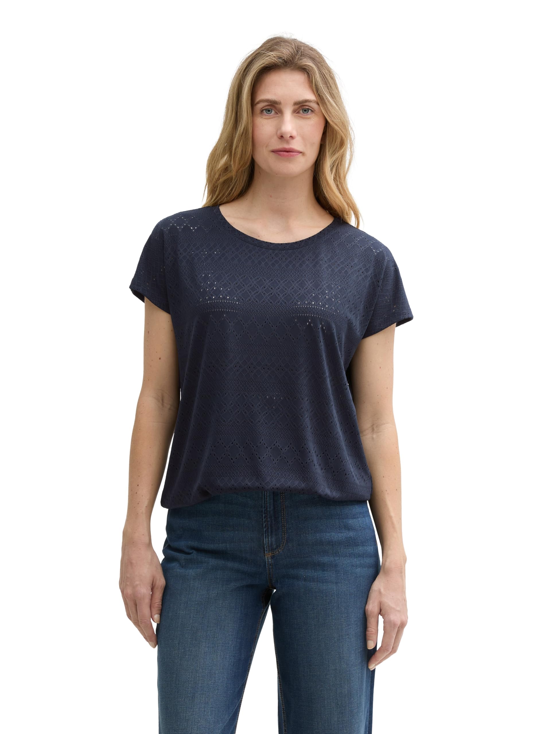 Tom Tailor Damen Loose Fit Ajour T-Shirt