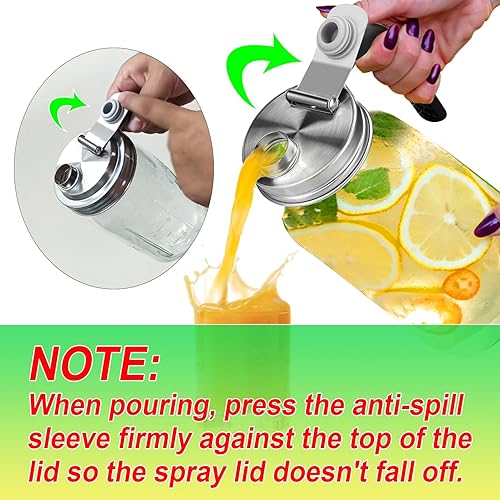 Miniatura 3 de Tapa de boquilla de acero inoxidable, tapa abatible de boca regular para frascos Mason, tapa abatible para frascos Mason, cubierta de sello a prueba