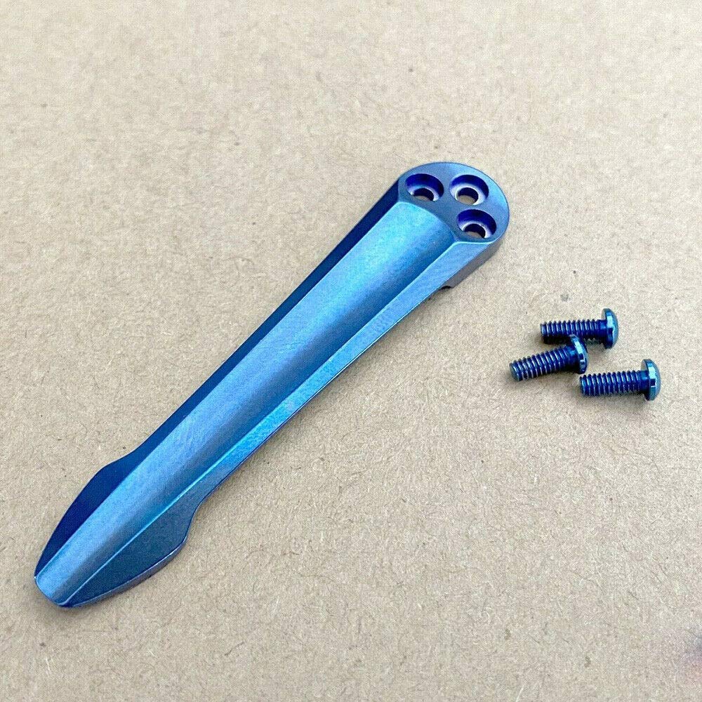 Anodized Blue Titanium Pocket Clip for Spyderco Paramilitary 2 w/Screws USAAA